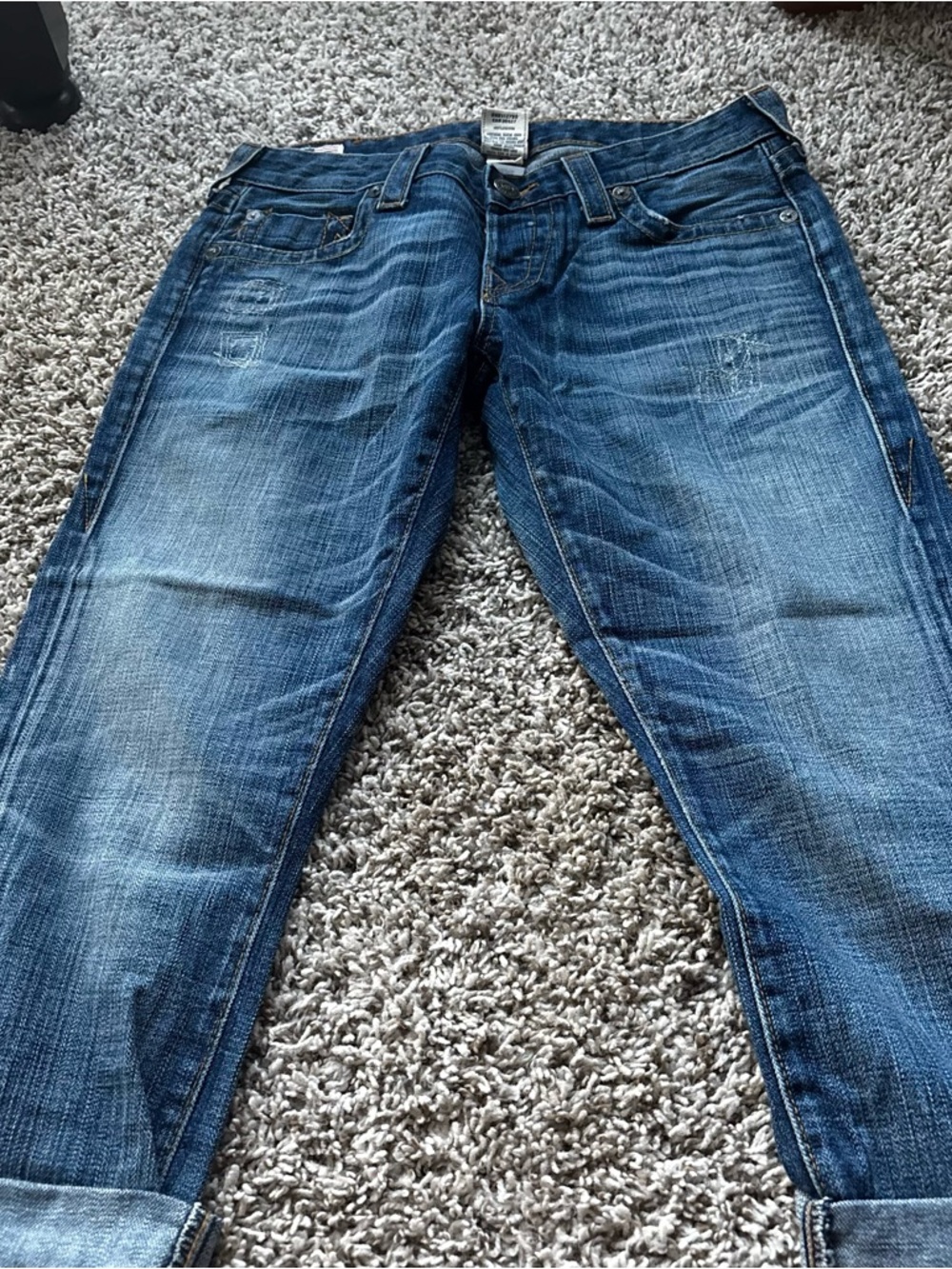 True Religion Denim Jeans cow fur label women  lKingston buttons western women